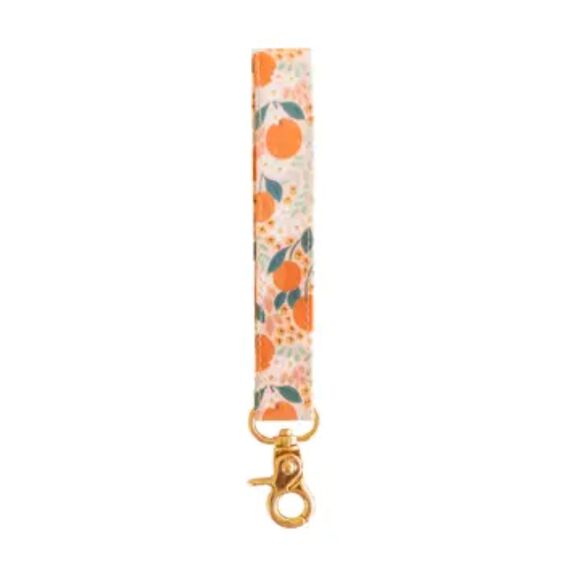 Oranges Flower Wristlet Keychain NEW - Picture 1 of 1